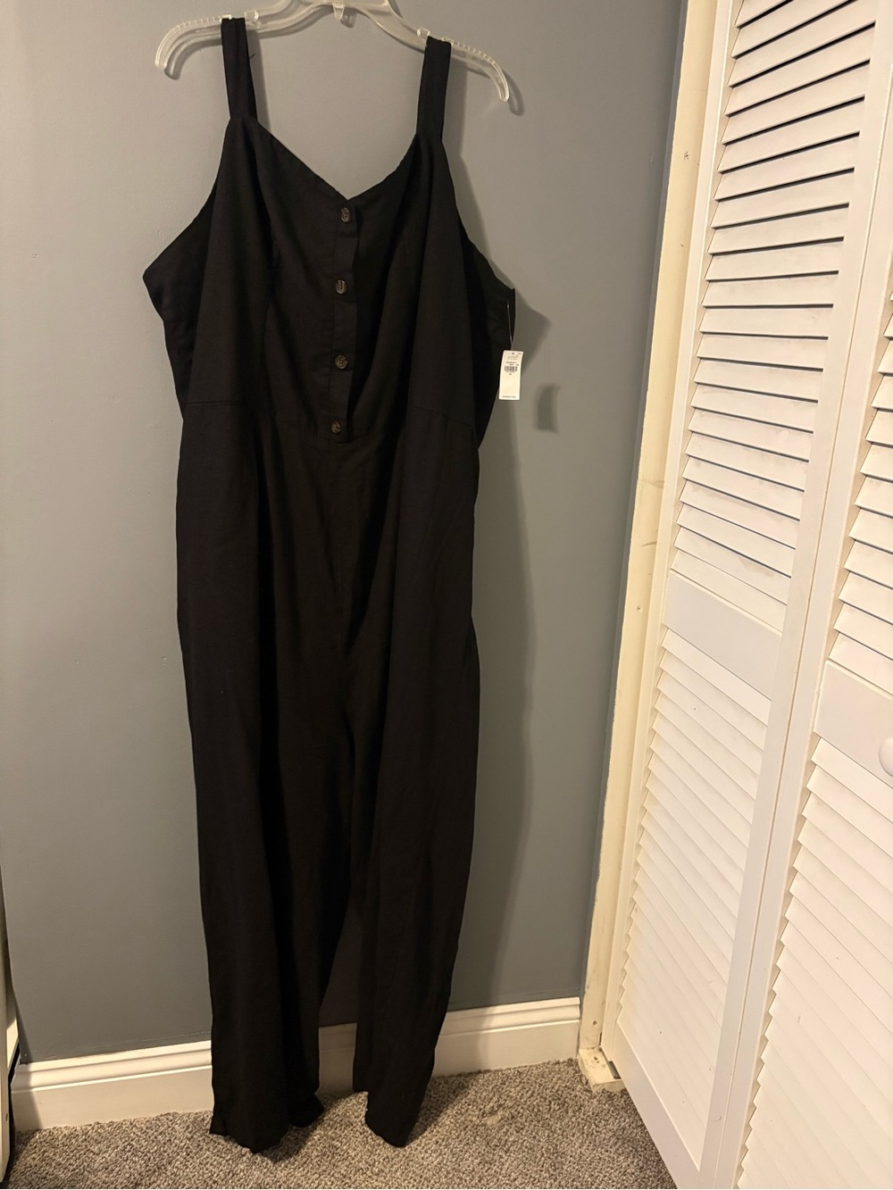 Old Navy Black Button-Front Sleeveless Jumpsuit